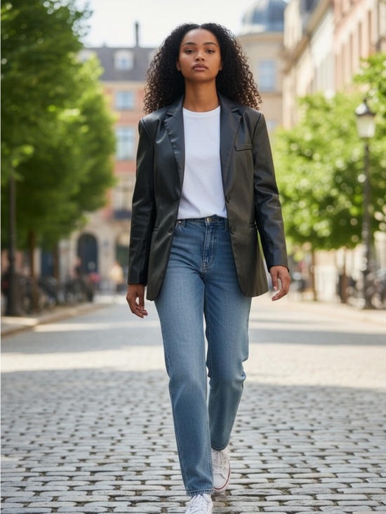 Divided Jackets & Blazers - Divided Black Faux Leather Blazer Jacket